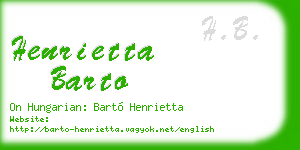 henrietta barto business card